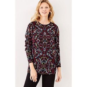 J. Jill Jacquard-Tapestry Pullover Sweater Tunic